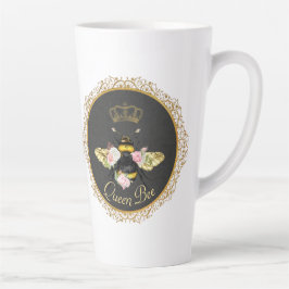 Elegante französische Königin Bee Pink Roses Gray  Milchtasse