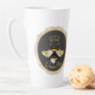 Elegante französische Königin Biene Rosa Rosen Gra Milchtasse