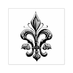 Elegante französische Lilie Gummistempel
