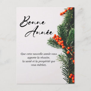 Elegante französische Neujahrswünsche Feiertagspostkarte
