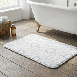 Elegante französische Toile Blau Weiß Badematte
