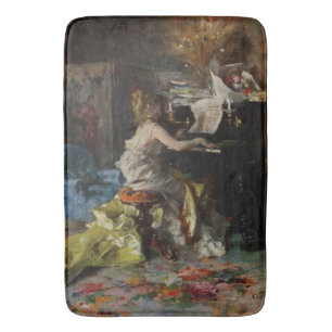 Elegante Frau am Klavier (Giovanni Boldini) Badematte