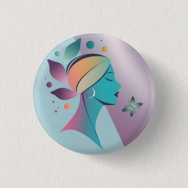 Elegante Frau  Button (Vorderseite)