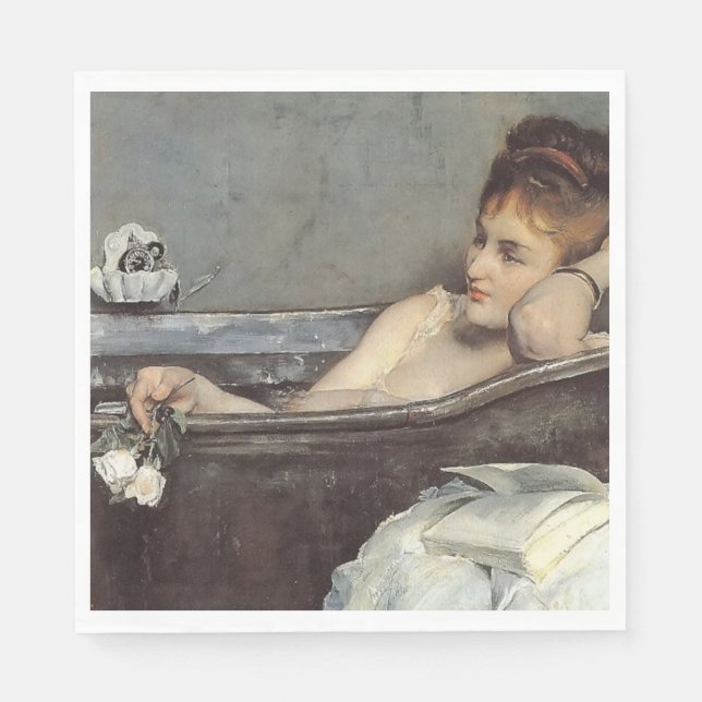 Elegante Frau im Bad (von Alfred Stevens) Serviette (Vorderseite)