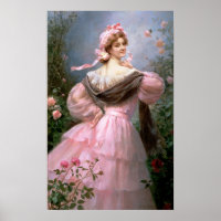 Elegante Frau im Garten der Rose