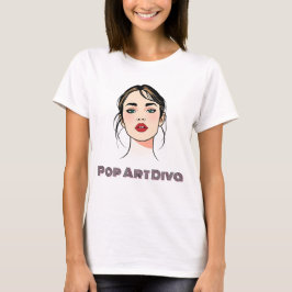 Elegante Frau im Minimalistischen Pop Kunst, Dicht T-Shirt