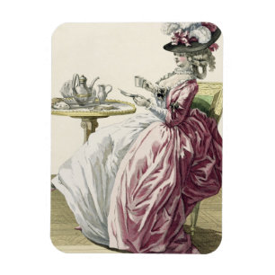 Elegante Frau in einem Kleid "ein l'Anglaise" Magnet