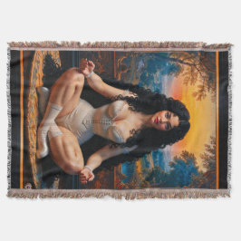 Elegante Frau in meditativer Harmonie von Xzendor7 Decke