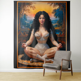 Elegante Frau in meditativer Harmonie von Xzendor7 Wandteppich