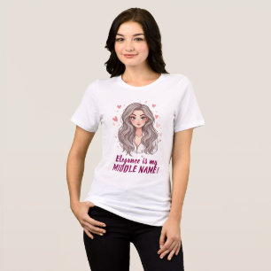 Elegante Frau mit blühendem Haar Tri-Blend Shirt