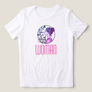 Elegante Frau mit Bünen und botanischer Kunst Tri-Blend Shirt