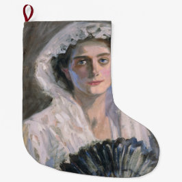 Elegante Frau mit schwarzem Fan (Fujishima Takeji) Großer Weihnachtsstrumpf