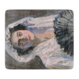 Elegante Frau mit schwarzem Fan (Fujishima Takeji) Schneidebrett