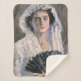 Elegante Frau mit schwarzem Fan (Fujishima Takeji) Sherpadecke