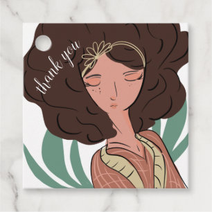 Elegante Frau Pflanzenliebhaberin Blogger Danke Geschenkanhänger