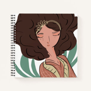 Elegante Frau Pflanzenliebhaberin Bloggerin   Notizbuch