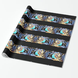 ELEGANTE FRAU SCHÖNHEIT JUWEL /DAME,BLAUE SCHLEIFE GESCHENKPAPIER