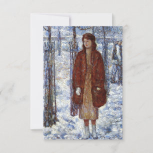 Elegante Frau (Snowy Winter 1918 in New York) Karte