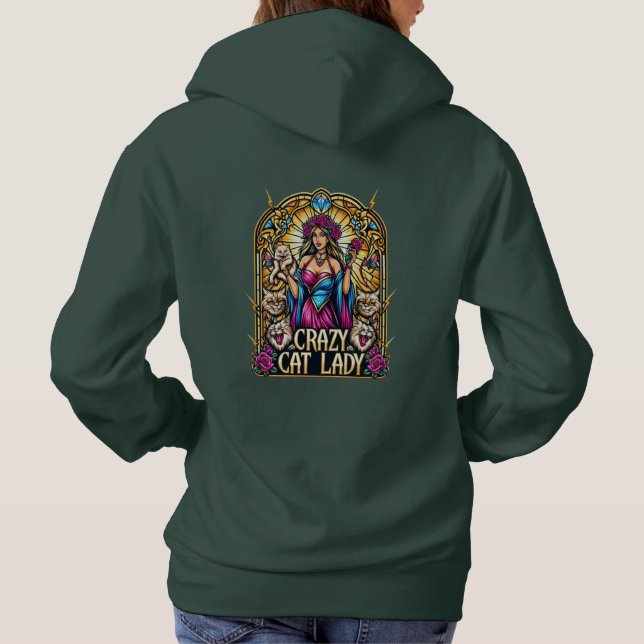 Elegante Frauen, die Kätzchen mit Katzen in der Um Hoodie (Rückseite)