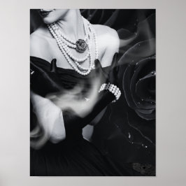 Elegante Frauen in Schwarz-Weiß-Poster Poster