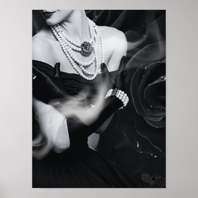 Elegante Frauen in Schwarz-Weiß-Poster Poster (Vorne)