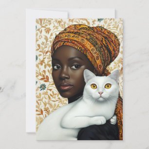 Elegante Frauen und Katze Einladung