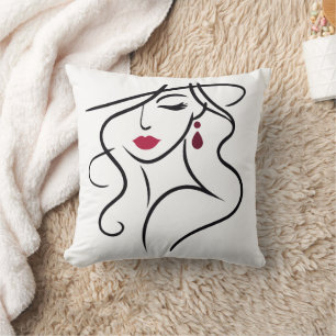 Elegante Frauen und Mädchen Kunst, Dichtung und Mu Kissen