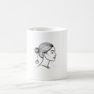 Elegante Frauenlinienkunst Kaffeetasse
