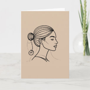 Elegante Frauenlinienkunst Karte