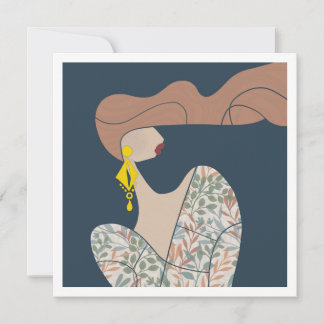 Elegante Frauenmode-Illustration Moderne Kunstkart Einladung