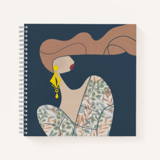 Elegante Frauenmode-Illustration Moderne Kunstwerk Notizbuch