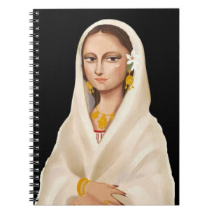 Elegante Frauenporträt   Kulturkunstillustration Notizblock