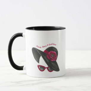 Elegante, freche, selbstbewusste Dame Silhouette Tasse