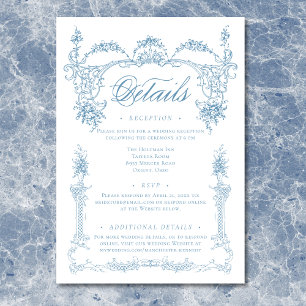 Elegante French Blue Viktorianisch Chinoiserie Hoc Begleitkarte