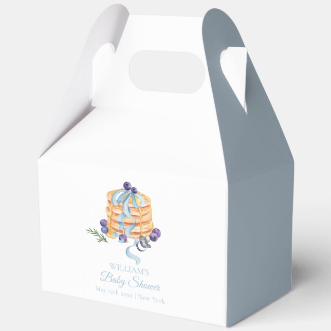 Elegante French Blueberry Pancake Baby Shower Geschenkschachtel (Vorderseite)