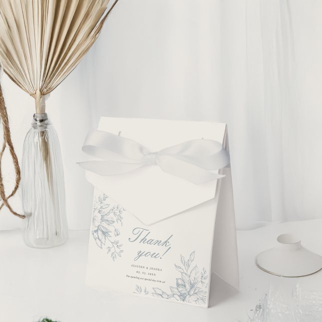 Elegante French Floral Blue Toile Hochzeit Geschenkschachtel (Von Creator hochgeladen)