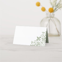 Elegante French Regency Green Lilie Wedding Platzkarte