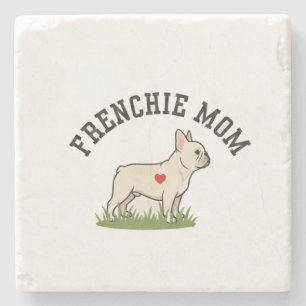 Elegante Frenchie-Mama-Illustration - Minimalist C Steinuntersetzer