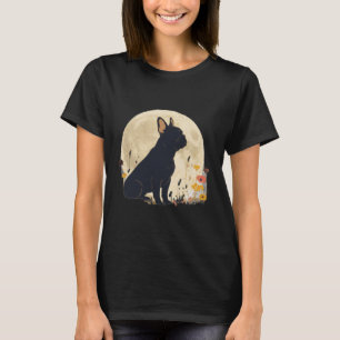 Elegante Frenchie-Mondlicht-Garten-Silhouette T-Shirt