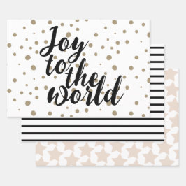 Elegante Freude für die Welt Geschenkpapier Set