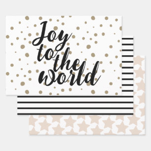 Elegante Freude für die Welt Geschenkpapier Set