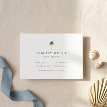 Elegante freundliche Antwort Hochzeit Palmbaum RSV