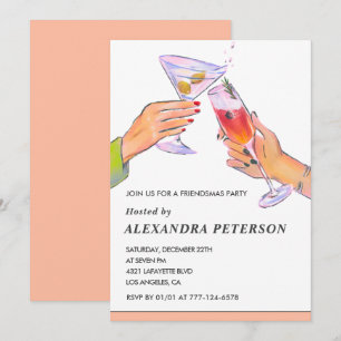 Elegante Friendsmas-Einladungen Cocktailparty Einladung