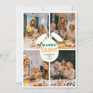 Elegante frohe Ostern Ohren Eier Familie 4 Foto Feiertagskarte