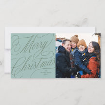 Elegante Frohe Weihnachten grüne blaue Foto