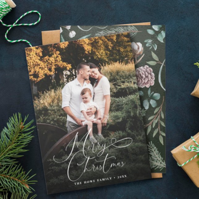 Elegante Frohe Weihnachten Modernes Foto Pine Cone (Von Creator hochgeladen)