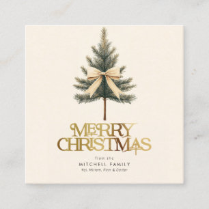 Elegante Frohe Weihnachten Tannenbaumschleife Fami Begleitkarte
