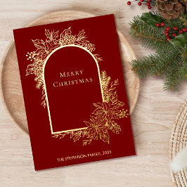 Elegante Frohe Weihnachts-Rote Goldmedaille Folien Feiertagskarte