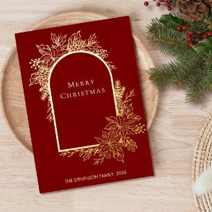 Elegante Frohe Weihnachts-Rote Goldmedaille Folien Feiertagskarte