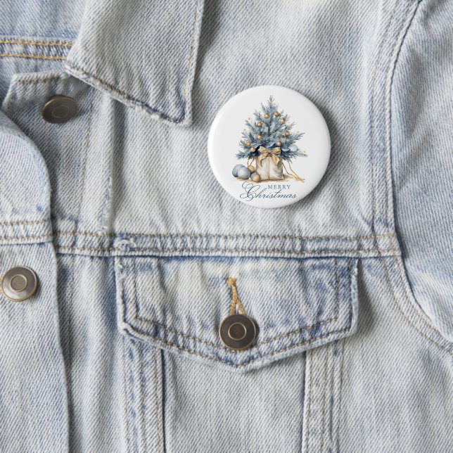 Elegante Frohe Weihnachtsbaum Gold Button (Beispiel)